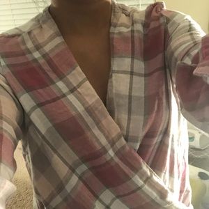 Pink flannel top